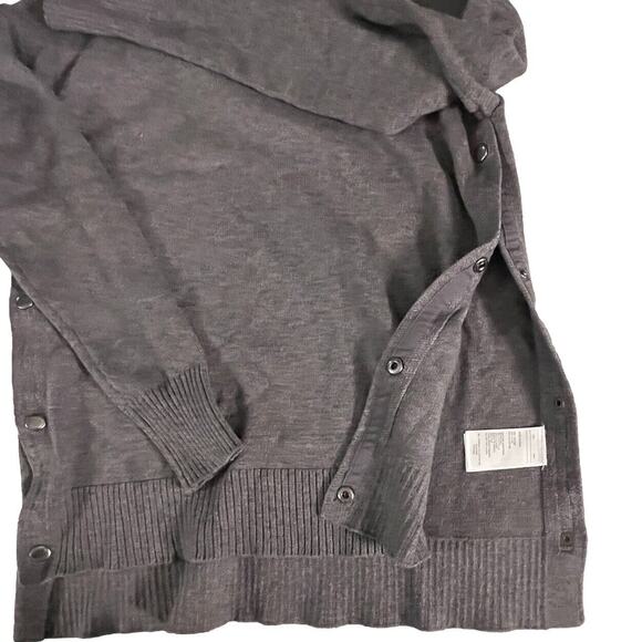 ELLEN TRACY Sweater Crew Neck Side Snap Womens Small Grey Lagen Look Preppy Norm - Picture 4 of 9
